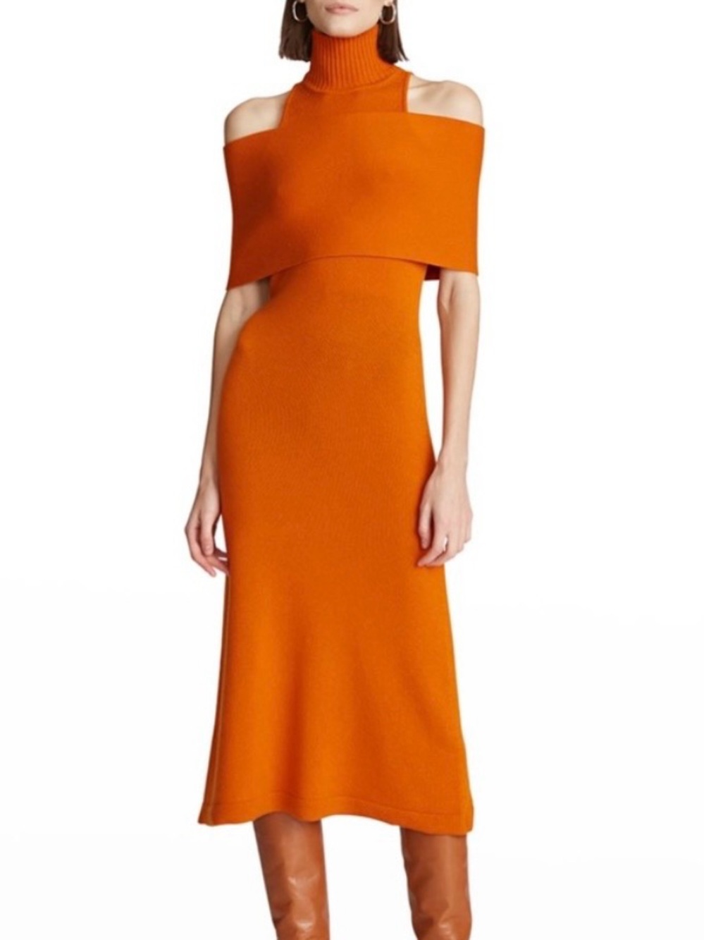 Halston Ensley Dress in Wool & Cashmere | Size XS